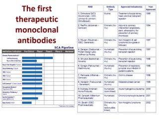 The first
therapeutic
monoclonal
antibodies
 