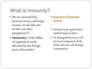 Human Immunity Introduction Introduction to immunology and functions | PDF