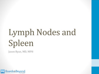 Lymph Nodes and
Spleen
Jason Ryan, MD, MPH
 