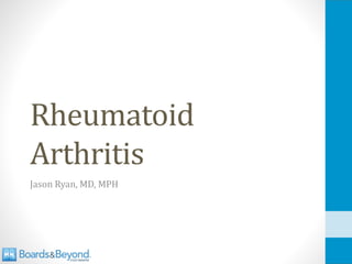 Rheumatoid
Arthritis
Jason Ryan, MD, MPH
 