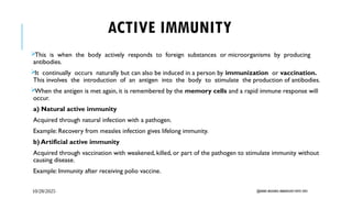 IMMUNOLOGY THE HUMAN BODY IMMUNITY .pptx