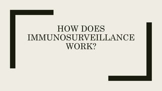 HOW DOES
IMMUNOSURVEILLANCE
WORK?
 
