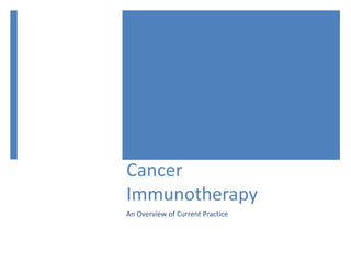 Cancer 
Immunotherapy 
An Overview of Current Practice 
 
