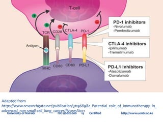 University of Nairobi ISO 9001:2008 19 Certified http://www.uonbi.ac.ke
Adapted from
https://www.researchgate.net/publication/311968982_Potential_role_of_immunotherapy_in_
advanced_non-small-cell_lung_cancer/figures?lo=1
 