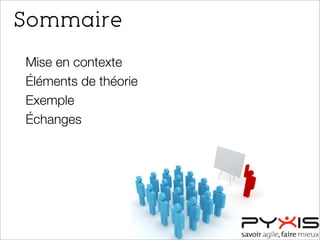 Sommaire
Mise en contexte
Éléments de théorie
Exemple
Échanges
 