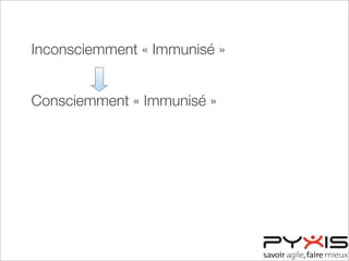 Inconsciemment « Immunisé »
Consciemment « Immunisé »
Consciemment « Désensibilisé »
Inconsciemment « Désensibilisé »
 
