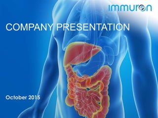 COMPANY PRESENTATION
October 2015
 