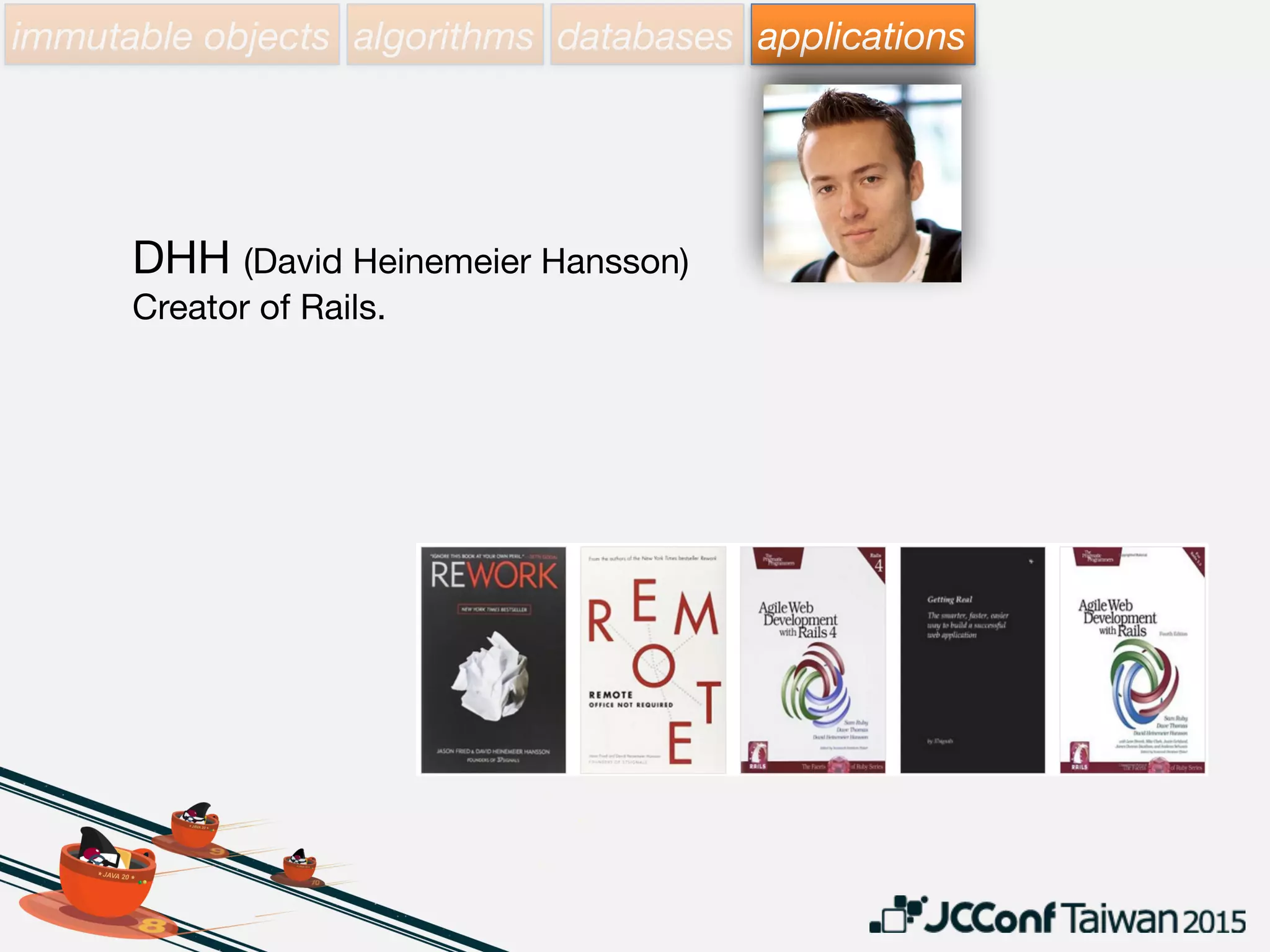 immutable
infrastructure
immutable objects algorithms databases applications
 