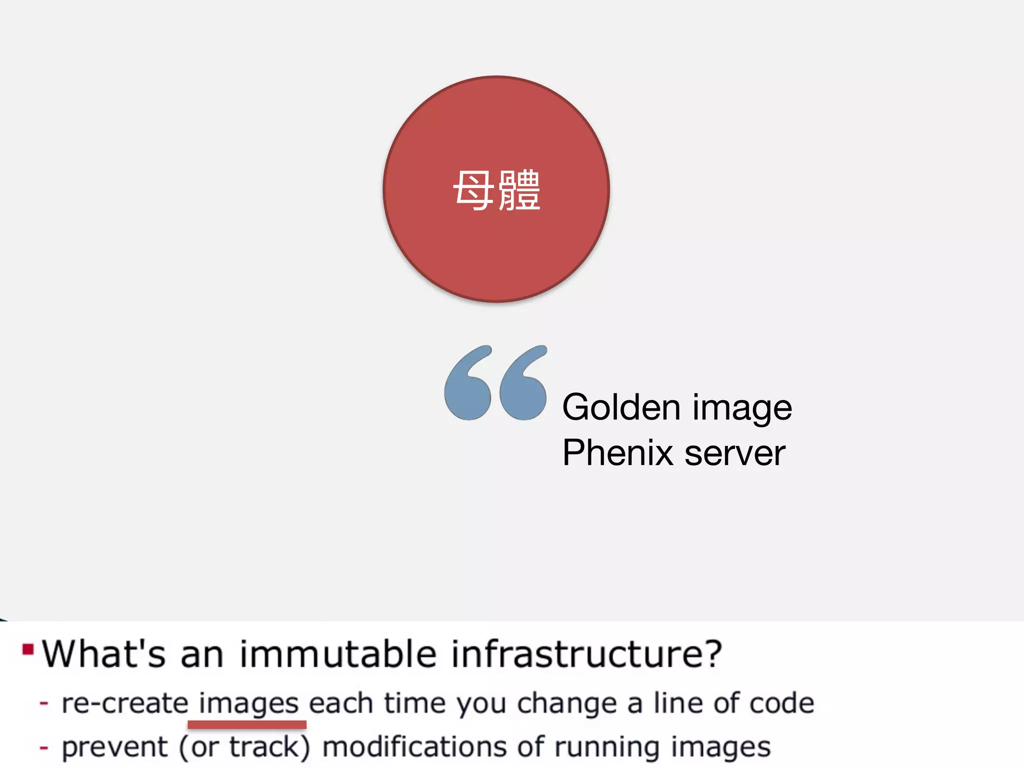 VM image
Container image

Unikernel image
• VM/IaaS provider specific

• VM/IaaS provider agnostic

• Ansible: https://github.com/ansible/ansible
• Packer: https://www.packer.io/

• Otto: https://ottoproject.io/
 