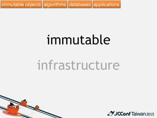 immutable objects algorithms databases applications Java
hot swap in JRebel
 