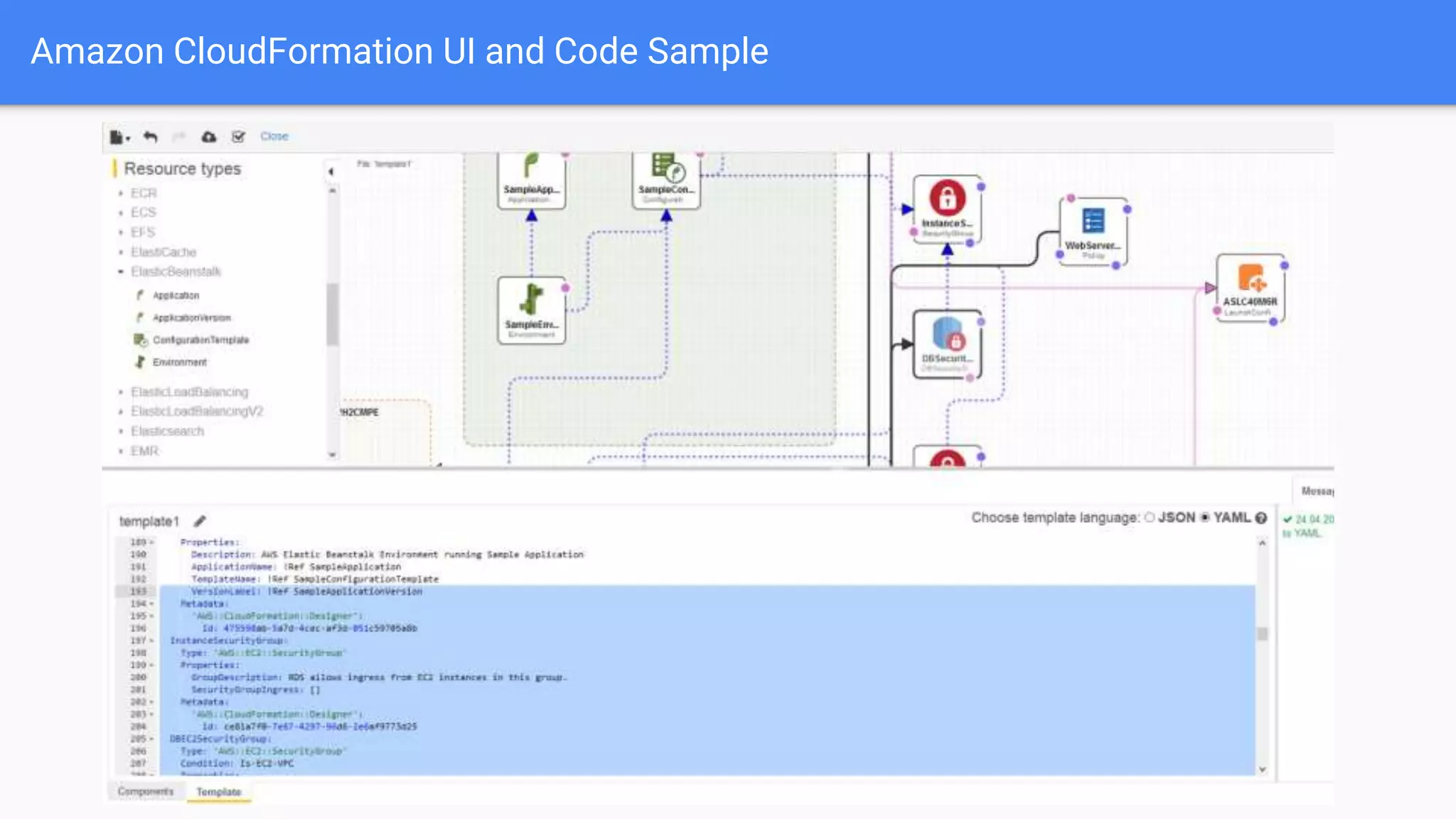 Amazon CloudFormation UI and Code Sample
 