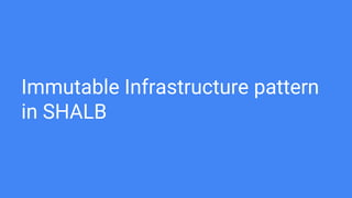 Immutable Infrastructure pattern
in SHALB
 