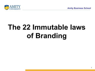 The 22 Immutable laws of Branding 