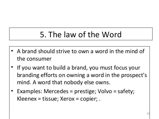 immutable laws of branding own a word