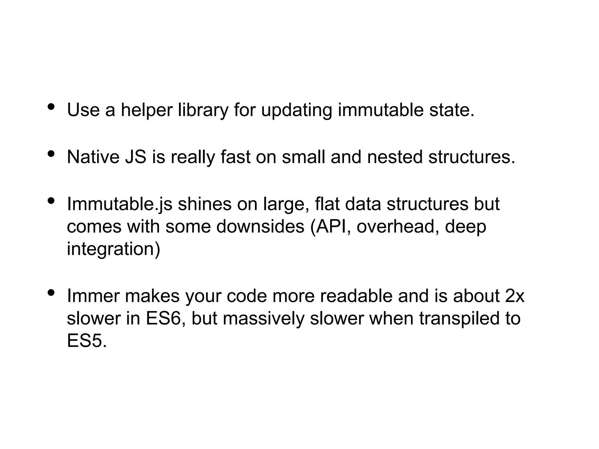 Immutable Libraries for React | PPT