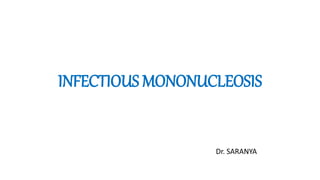 INFECTIOUS MONONUCLEOSIS
Dr. SARANYA
 