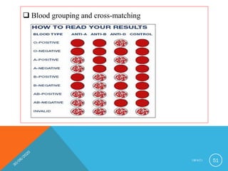  Blood grouping and cross-matching
I M N C I 51
 
