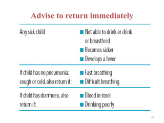 Advise to return immediately
60
 