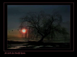 der nicht das Dunkle kennt,
 