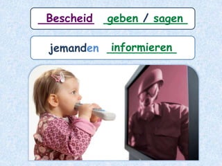 ________ _______ überBescheid wissen
über etwas informiert _______sein
 
