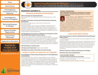 Immunogenicity and Bioassay Summit, Baltimore, MD November 17-19, 2015 ...