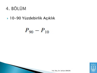 

10-90 Yüzdebirlik Açıklık

Yrd. Doç. Dr. Serkan ARIKAN

 