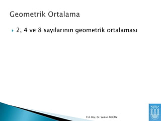 

2, 4 ve 8 sayılarının geometrik ortalaması

Yrd. Doç. Dr. Serkan ARIKAN

 