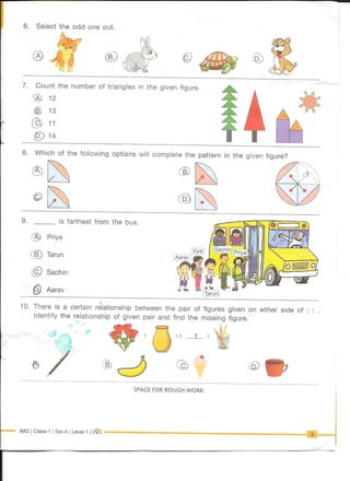 Pattern Imo Questions IMO Class 1 Question Paper Set A 2017 | PDF