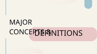 DEFINITIONS
MAJOR
CONCEPTS &
 