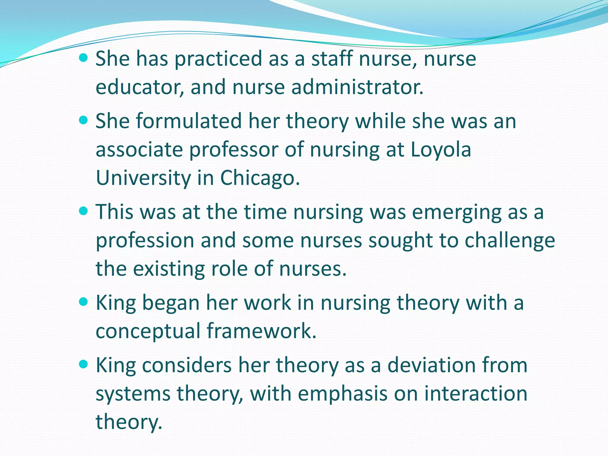 Imogene King: Goal Attainment Theory | PPTX | Family and Relationships