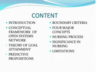 Imogene king Goal attainment Theory | PPTX