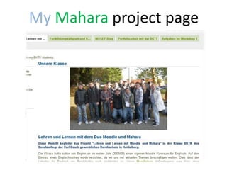 My Mahara project page
 