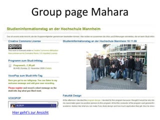 Group page Mahara
Hier geht’s zur Ansicht
 