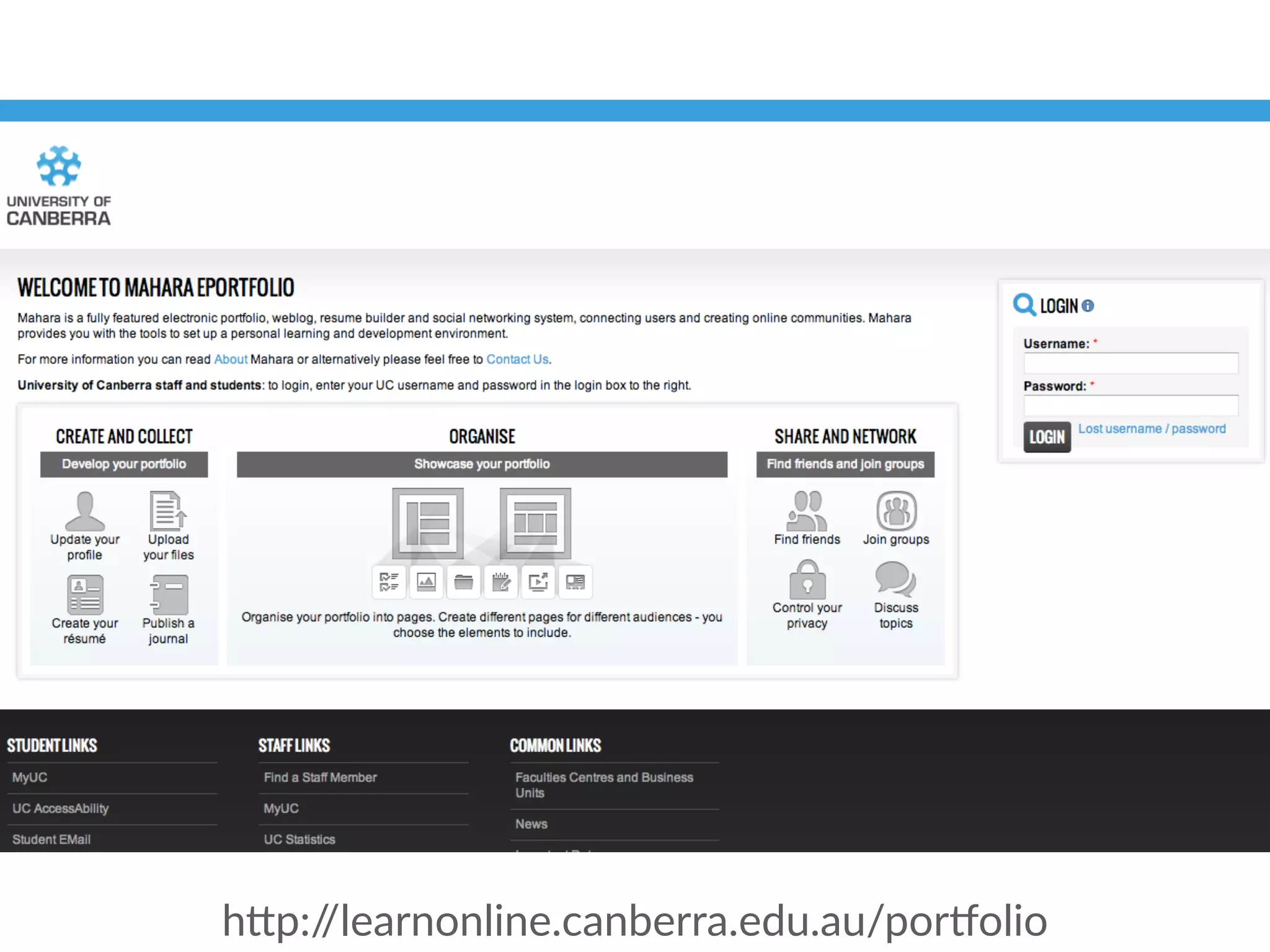 h"p://learnonline.canberra.edu.au/porTolio