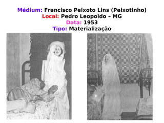 Médium: Florence Cook
Data: 1874
Pesquisador: William Crookes
 