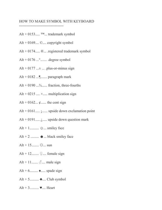 How to make Symbol with Keyboard | DOCX