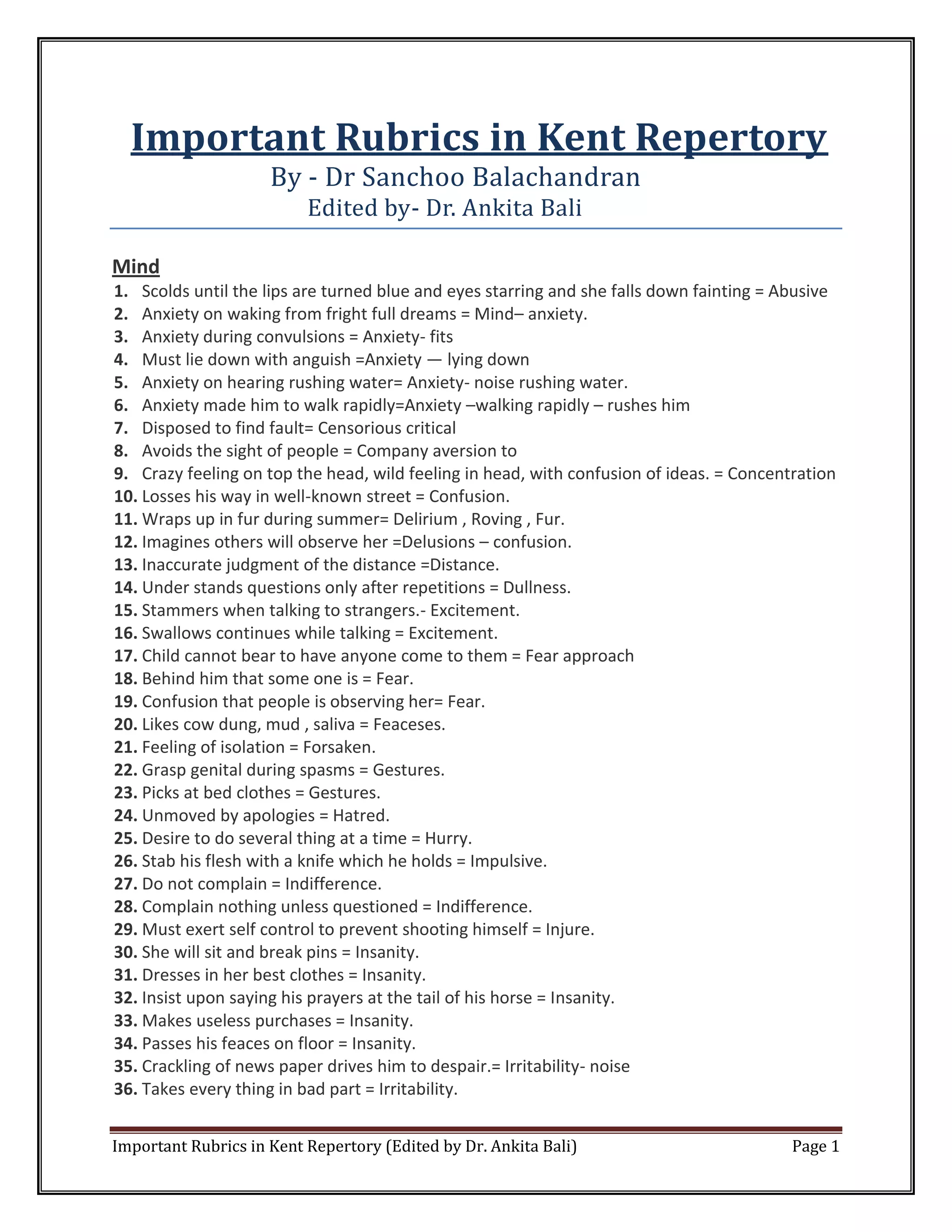 Important Rubrics Kent Repertory PDF