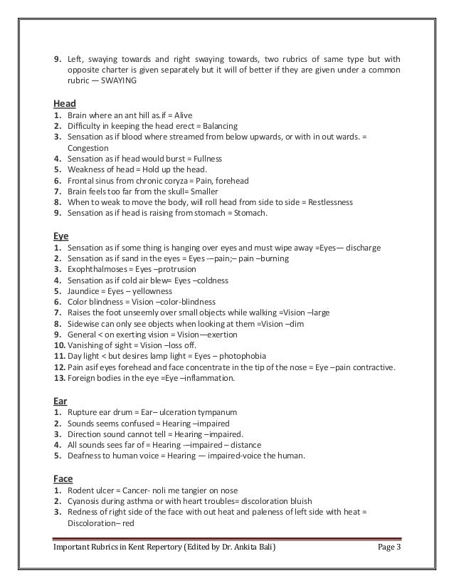 Important Rubrics Kent Repertory