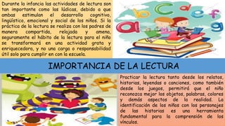 Importancia de la lectura en niños y niñas | PDF