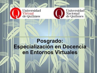Posgrado: Especialización en Docencia en Entornos Virtuales 