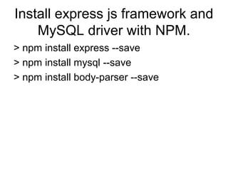RESTful API In Node Js using Express | PPT