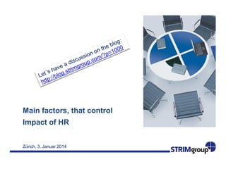 Main factors, that control
Impact of HR
Zürich, 3. Januar 2014

 