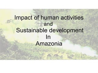 Impact of human activities and    Sustainable development In  Amazonia 
