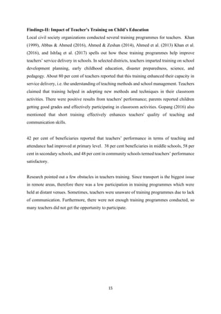Impact of school facilities and teachers’ training on child education | PDF