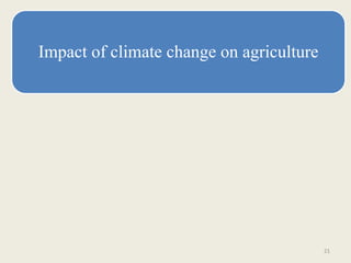 Impact and effect of climate change on agriculture | PPTX