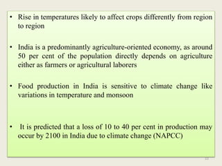Impact and effect of climate change on agriculture | PPTX