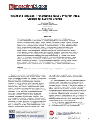 Impact And Inclusion Transforming An EdD Program Into A Crucible For 