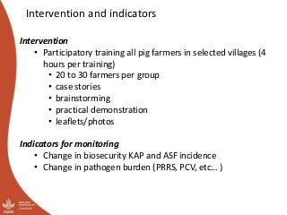 Participatory Impact Assessment following training of smallholder pig farmers on biosecurity for the control of African swine fever in Uganda