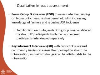 Participatory Impact Assessment following training of smallholder pig farmers on biosecurity for the control of African swine fever in Uganda