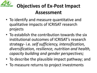 Impact assessment at ICRISAT
